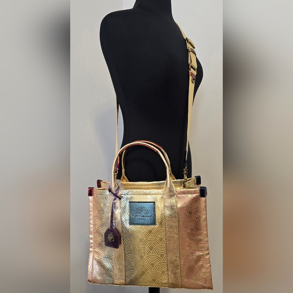 Kurt Geiger London Gold Multicolor Southbank Crossbody Tote & Dust Bag